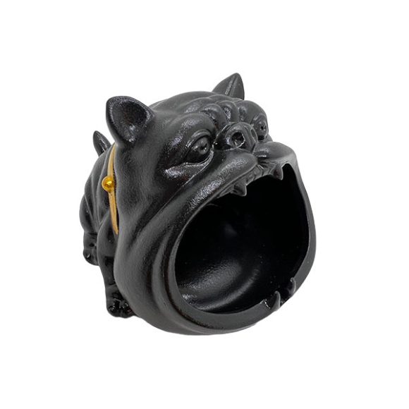 Uniek Bulldog Asbak - Woondecoratie Hond Beeld - Zwart Keramiek - Afbeelding 2