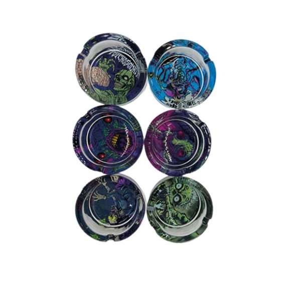 Glazen asbak - verschillende motieven -Skelton  - display (6 stuks) - Afbeelding 2