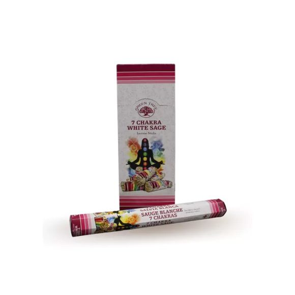 Green Tree Wierook – 7 Chakra White Sage – Slof (6 pakjes/120 stokjes)