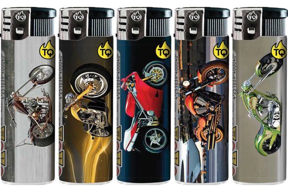 Elektronische aansteker hervulbaar – Design Bikes – Display 50 stuks - Afbeelding 2