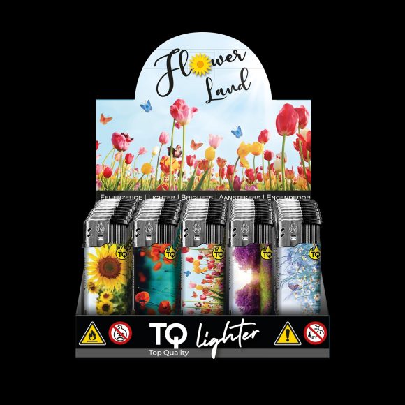 Elektronische aansteker hervulbaar – Design Flower Land – Display 50 stuks
