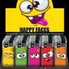 Elektronische aansteker hervulbaar – Design Happy Faces – Display 50 stuks