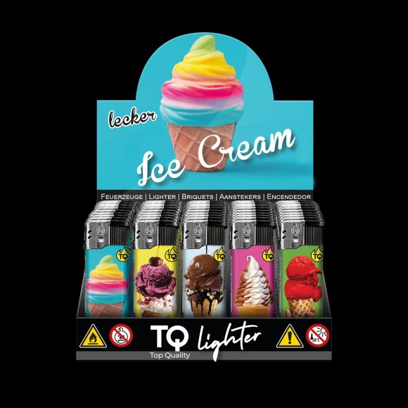 Elektronische aansteker hervulbaar – Design Ice Cream – Display 50 stuks