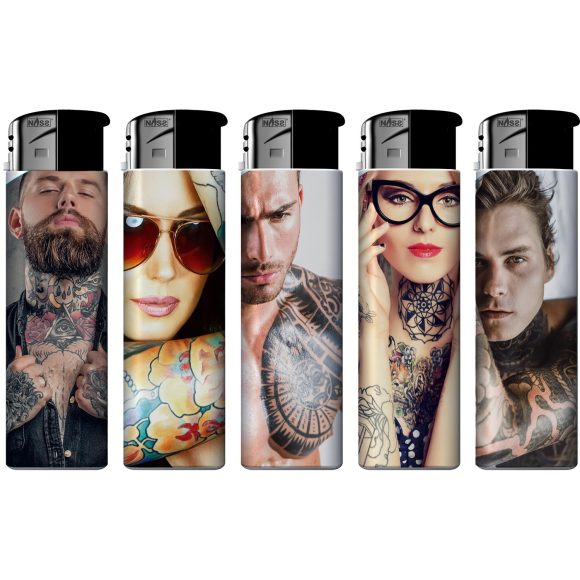 Elektronische aansteker hervulbaar – Design Tattoos – Display 50 stuks - Afbeelding 2