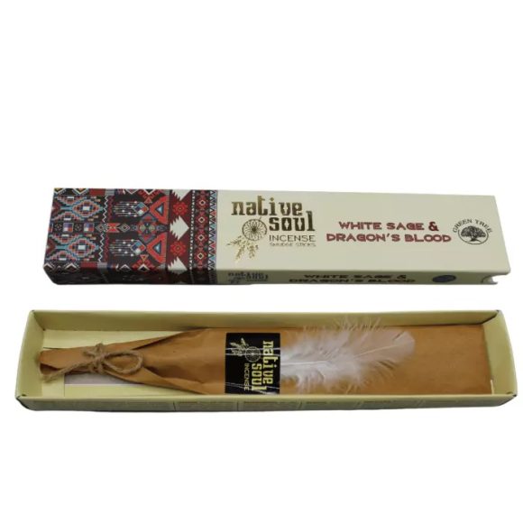 Green Tree Native Soul - White Sage & Dragon's Blood - Incense15 grams - 1 slof (12 pakjes) - Afbeelding 2