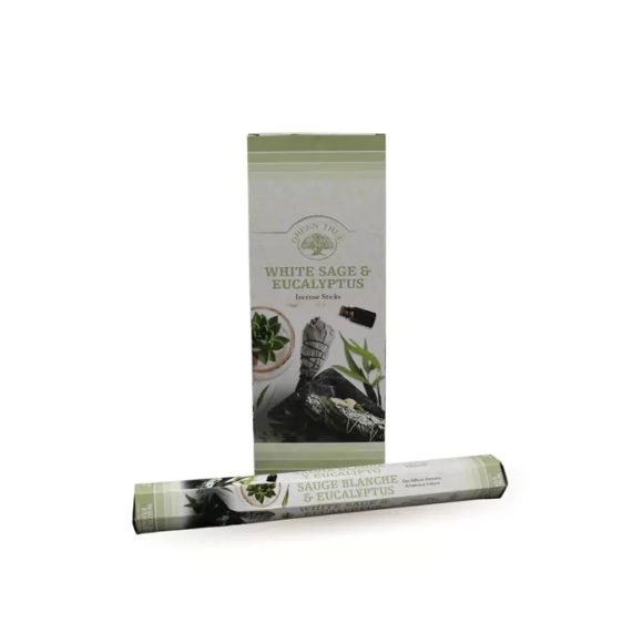Green Tree Wierook – White Sage & Eucalyptus – Slof (6 pakjes/120 stokjes)