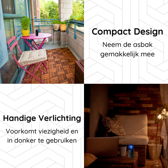 Auto Asbak met Led Light - voor Bekerhouder - Deksel - Buiten - Prullenbakje - Geurbestendig - Vlambestendig - Car Ashtray - Zwart - Afbeelding 2