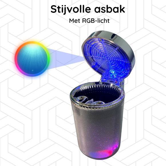Auto Asbak met Led Light - voor Bekerhouder - Deksel - Buiten - Prullenbakje - Geurbestendig - Vlambestendig - Car Ashtray - Zwart - Afbeelding 7