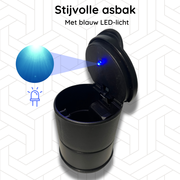 Auto Asbak met Led Light - voor Bekerhouder - Deksel - Buiten - Prullenbakje - Geurbestendig - Vlambestendig - Car Ashtray - Zwart - Afbeelding 3