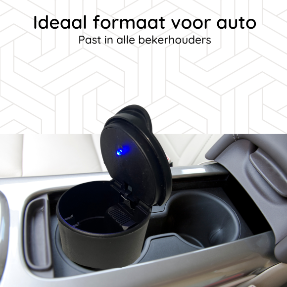 Auto Asbak met Led Light - voor Bekerhouder - Deksel - Buiten - Prullenbakje - Geurbestendig - Vlambestendig - Car Ashtray - Zwart - Afbeelding 4
