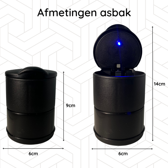 Auto Asbak met Led Light - voor Bekerhouder - Deksel - Buiten - Prullenbakje - Geurbestendig - Vlambestendig - Car Ashtray - Zwart - Afbeelding 6