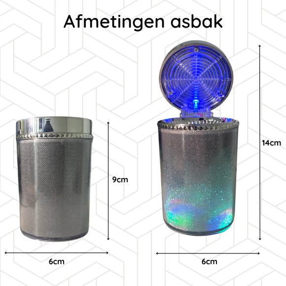 Auto Asbak met Led Light - voor Bekerhouder - Deksel - Buiten - Prullenbakje - Geurbestendig - Vlambestendig - Car Ashtray - Zwart - Afbeelding 10