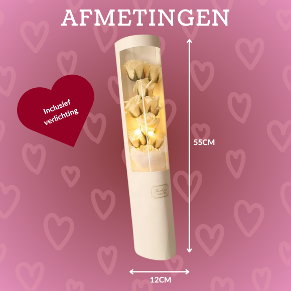 Flower box - Luxueus Rozenboeket in Geschenkdoos met LED Verlichting - Afbeelding 5