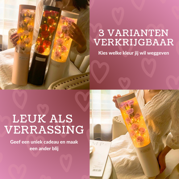 Flower box - Luxueus Rozenboeket in Geschenkdoos met LED Verlichting