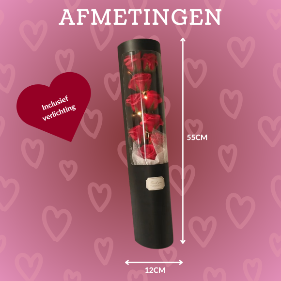 Flower box - Luxueus Rozenboeket in Geschenkdoos met LED Verlichting - Afbeelding 7