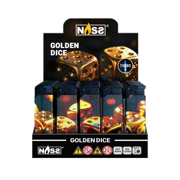 NASA -Turbo Aansteker Hervulbaar – 3D-Alu-Turbo Aansteker – Design Golden Dice