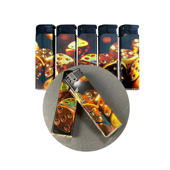 NASA -Turbo Aansteker Hervulbaar – 3D-Alu-Turbo Aansteker – Design Golden Dice - Afbeelding 3