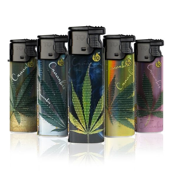 Tobaliq – Turbo Aansteker – Design Cannabis– Display 25 stuks - Afbeelding 2