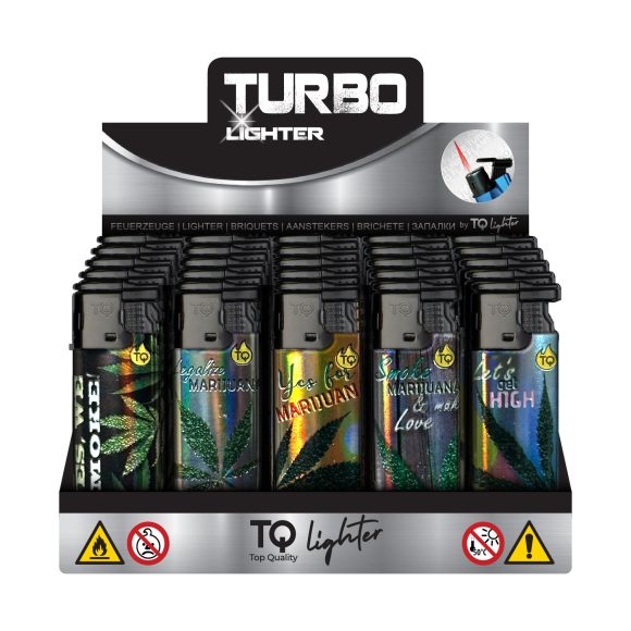 Tobaliq - Turbo Aansteker - Design MARIJUANA - Display 25 stuks