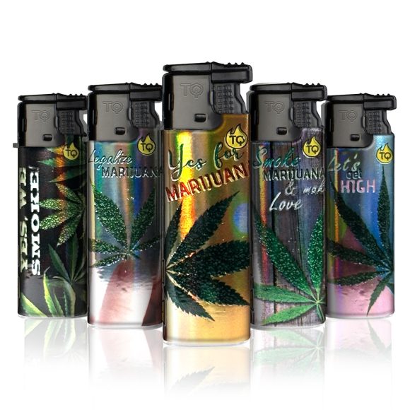 Tobaliq - Turbo Aansteker - Design MARIJUANA - Display 25 stuks - Afbeelding 2