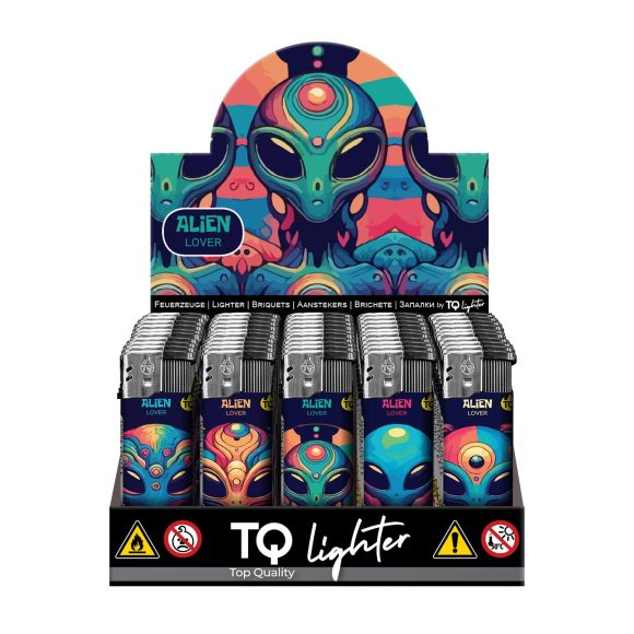 Elektronische aansteker hervulbaar – Design Alien Lover – Display 50 stuks
