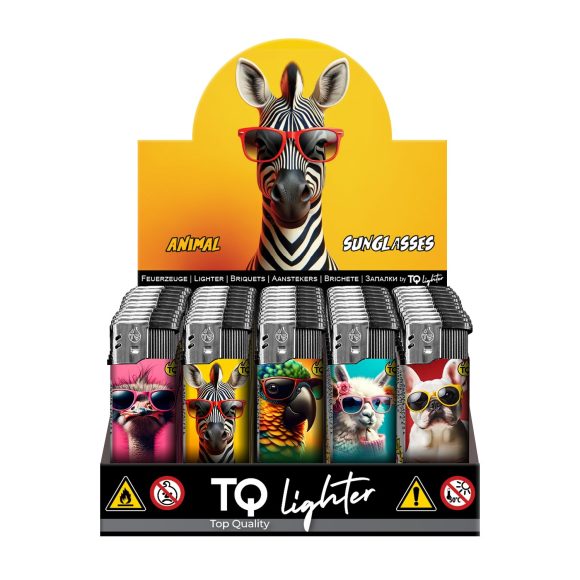 Elektronische aansteker hervulbaar – Design Animal Sunglasses – Display 50 stuks