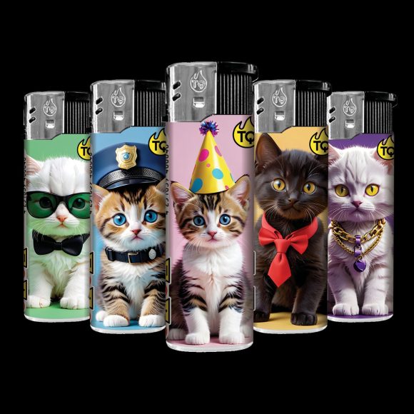 Elektronische aansteker hervulbaar – Design Baby Cats – Display 50 stuks - Afbeelding 2