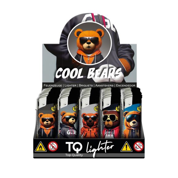 Elektronische aansteker hervulbaar – Design Cool Bears – Display 50 stuks