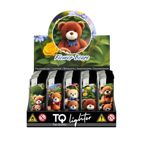 Elektronische aansteker hervulbaar – Design Flower Bears – Display 50 stuks