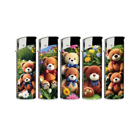 Elektronische aansteker hervulbaar – Design Flower Bears – Display 50 stuks - Afbeelding 2