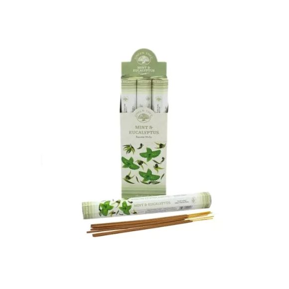 Green Tree Wierook – Mint & Eucalyptus – Slof (6 pakjes/120 stokjes)