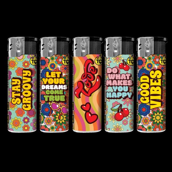 Elektronische aansteker hervulbaar – Design Peace No War – Display 50 stuks - Afbeelding 2