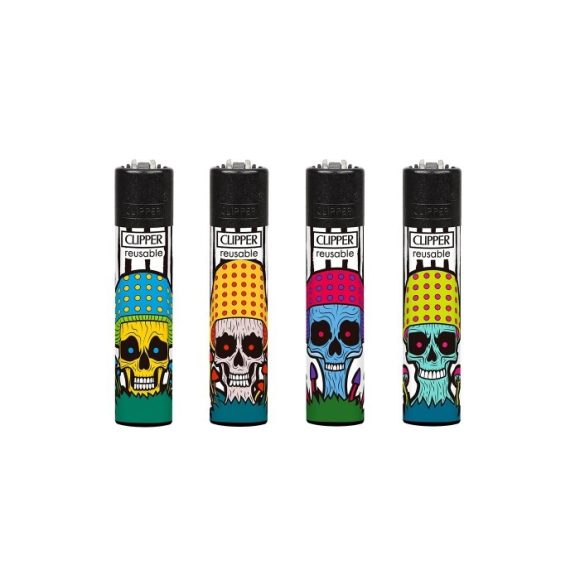 Clipper Aansteker – Design Mushrooms Skulls – Display van 48 stuks - Afbeelding 2