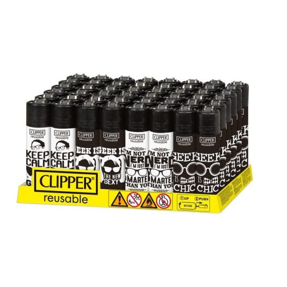 Clipper Aansteker – Design Nerd Sentences – Display van 48 stuks