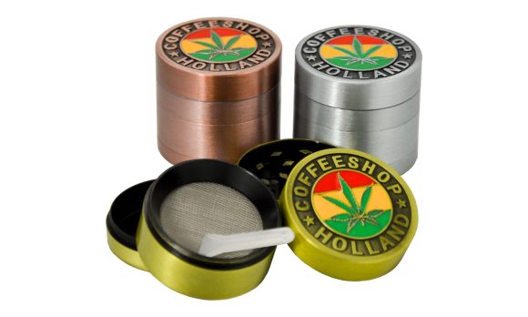 Coffeeshop Metall-Grinder – 4-delig, Ø 4 cm – 12-delige display - Afbeelding 3