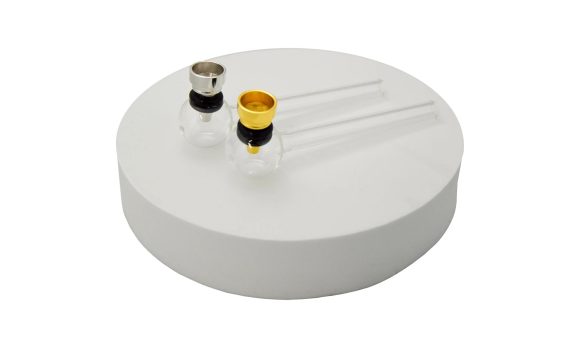 Crystal Clean Pipe – Transparante glazen pijp met metalen steekkop – 24-delige display - Afbeelding 3