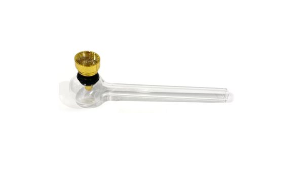 Crystal Clean Pipe – Transparante glazen pijp met metalen steekkop – 24-delige display - Afbeelding 4