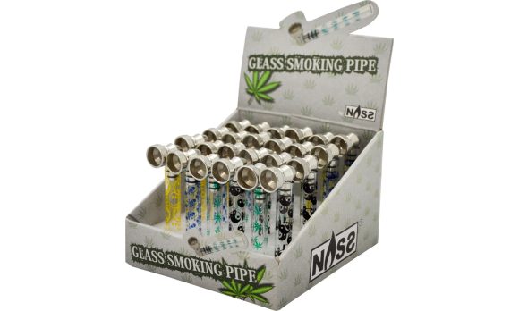 Glazen Pijp "Glass Smoking Pipe" – 24-delige display