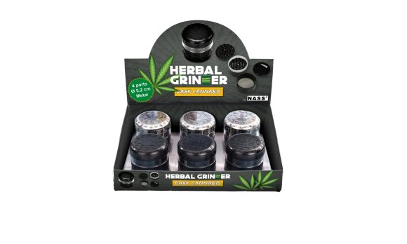 Metal Grinder "Dark Cannabis" – 6-delige display