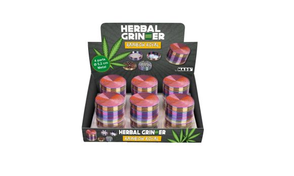 Herbal Grinder "Rainbow Royal" – 6-delige display