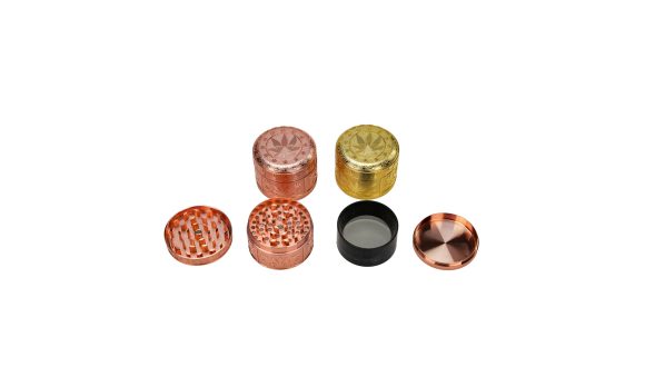 Metal Grinder "Metallic Cannabis" – 6-delige display - Afbeelding 2