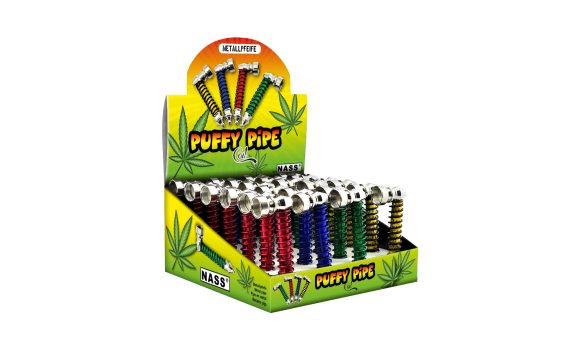 Puffy Pipe Coil – metalen pijp met spiraaldesign, 24-delige display
