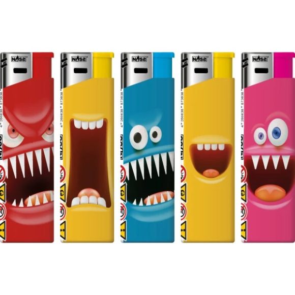 Elektronische aansteker hervulbaar – Design Monster – Display 50 stuks - Afbeelding 2