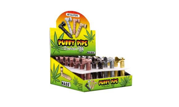 Puffy Pipe Brushed Metal – compacte metalen pijp in geborsteld design
