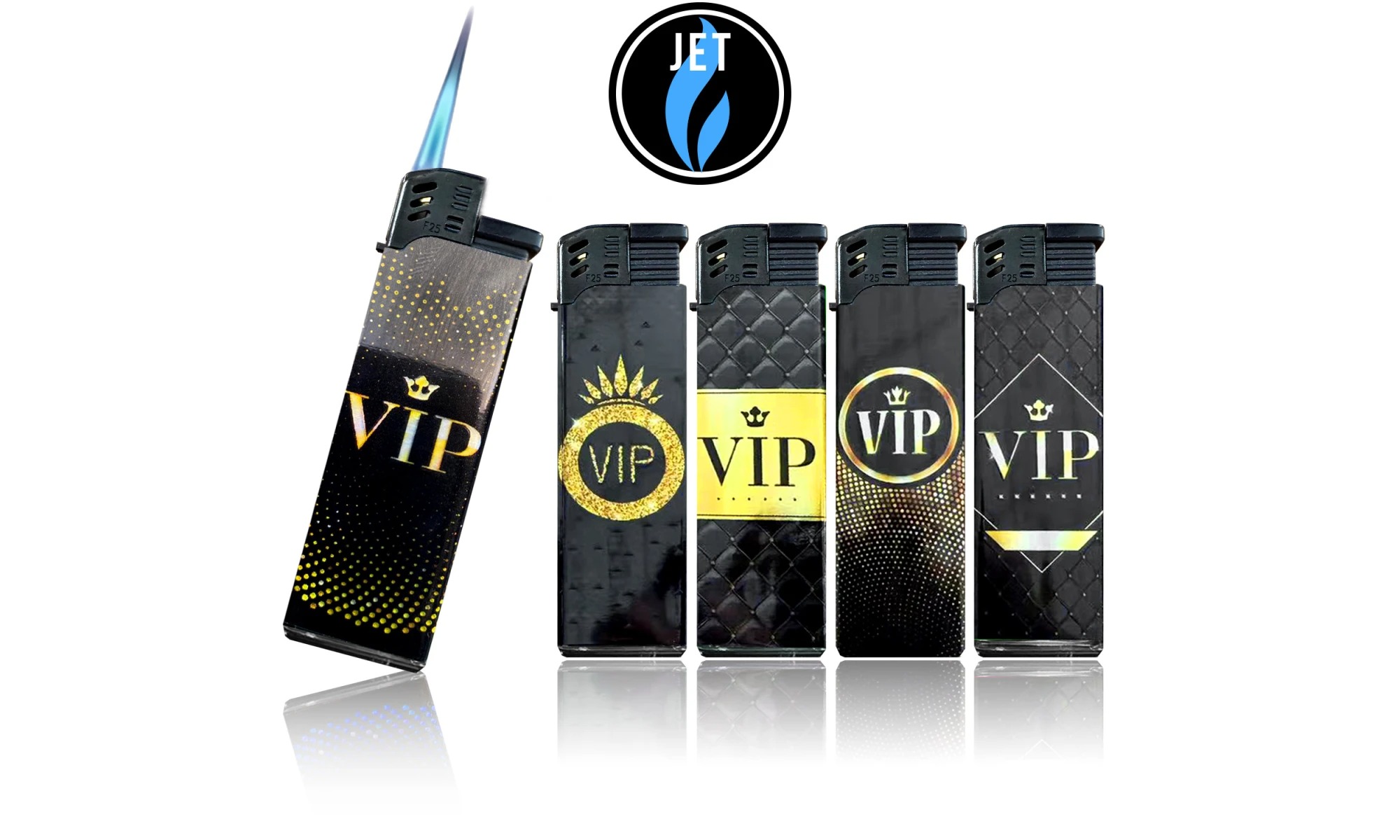 Tobaliq - Display 50 stuks- Turbo Aansteker - Design 3D JET-VIP - Afbeelding 2