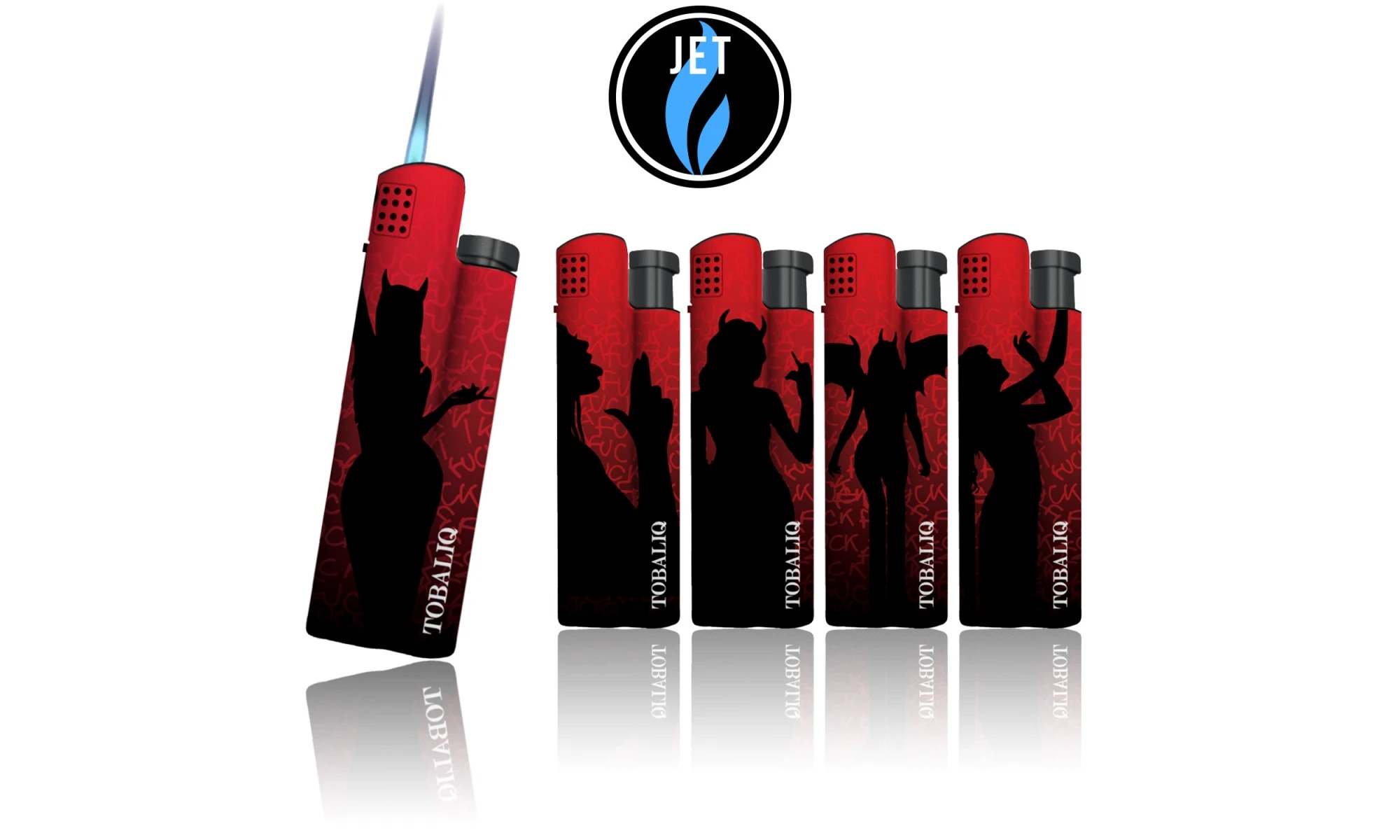 Tobaliq Jet-Flame aansteker – 25-delig display Devil Girl Edition. - Afbeelding 2