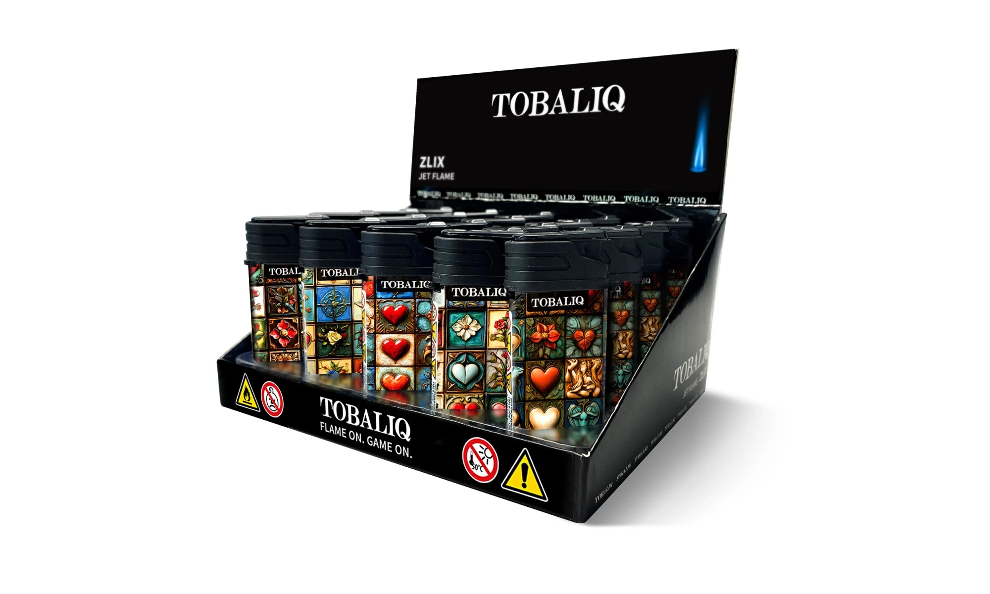 Tobaliq ZLIX Jet-Flame aansteker – VINTAGE Edition, 20-delig display
