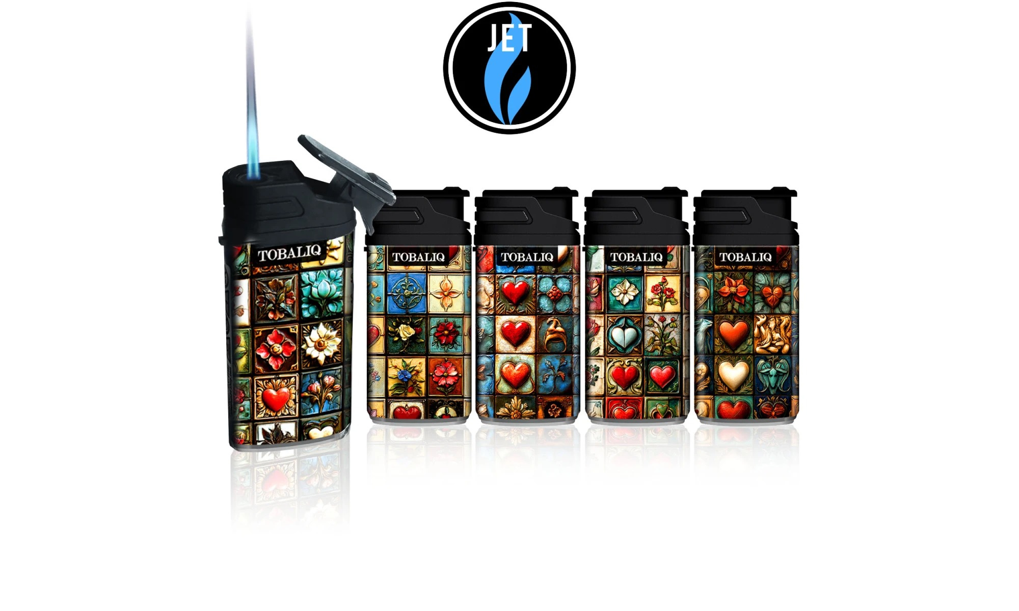 Tobaliq ZLIX Jet-Flame aansteker – VINTAGE Edition, 20-delig display - Afbeelding 2