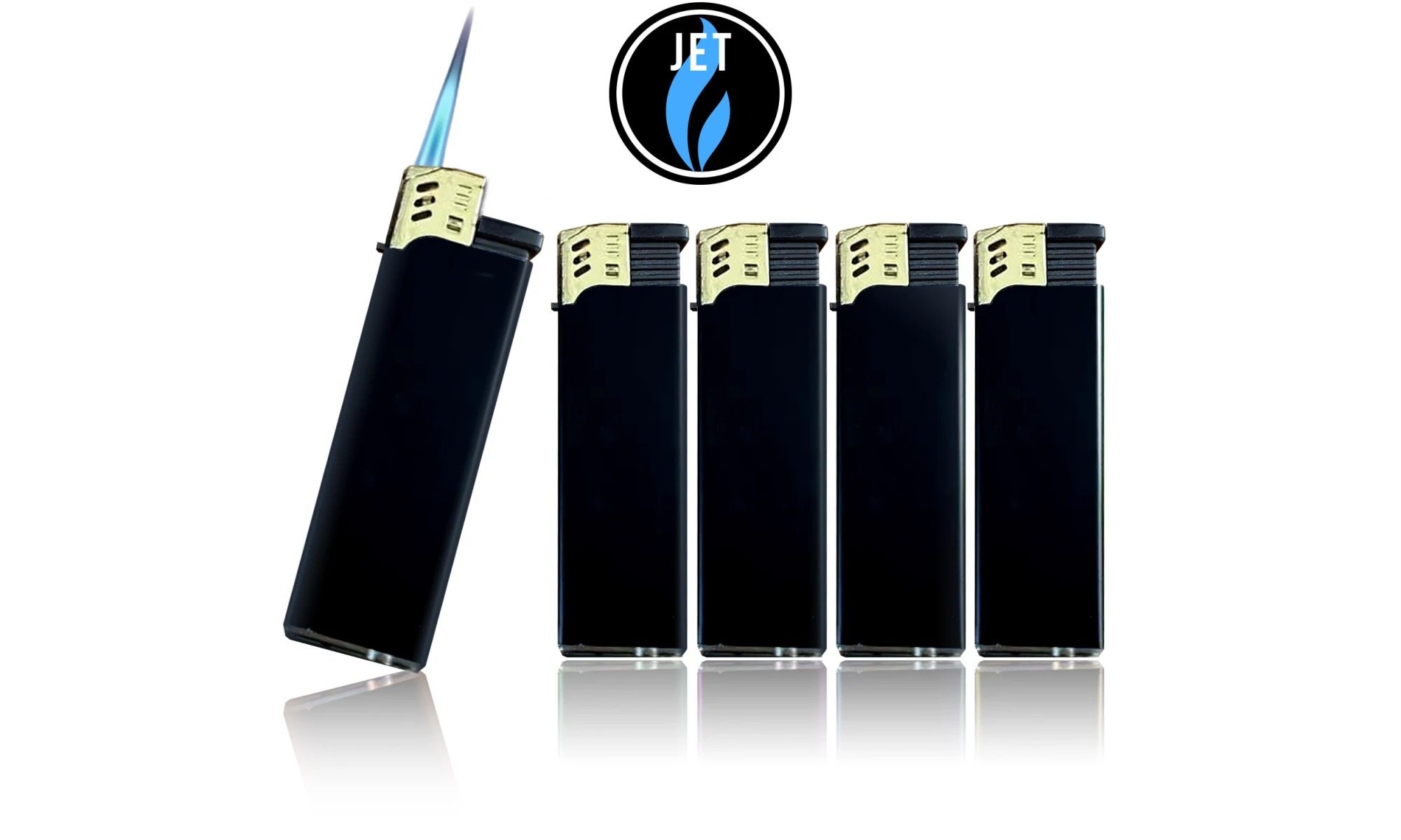 Tobaliq - Display 50 stuks- Turbo Aansteker - Design 3D JET- Black Elite - Afbeelding 2